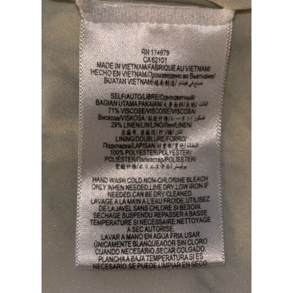 BCBG MAXAZRIA Bird of Paradise XXS Linen MIDI Skirt Tropical Floral Coconut Girl - Picture 6 of 8